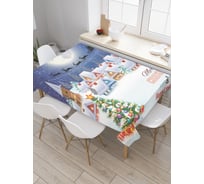 Прямоугольная скатерть JoyArty Снежный городок из сатена tc_20307_120x145
