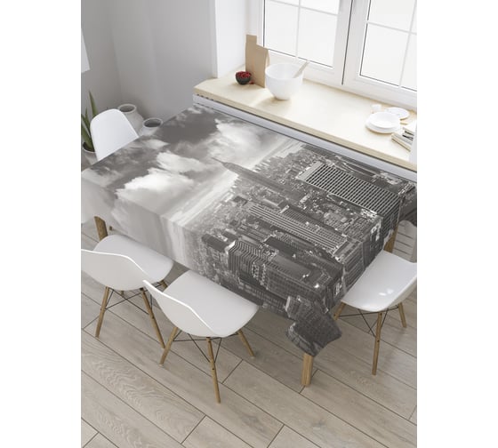 Прямоугольная скатерть JoyArty Грозовые тучи над городом из сатена tc_27766_120x145 1