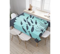 Прямоугольная скатерть JoyArty Рыбы-исследователи из сатена tc_20564_120x145