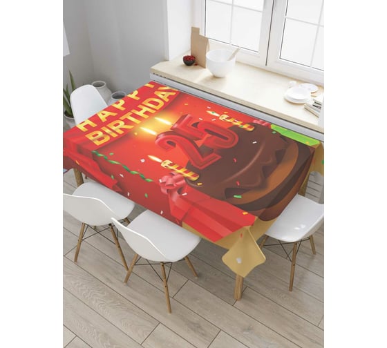 Прямоугольная скатерть JoyArty Праздничный торт из сатена tc_34154_120x145 1