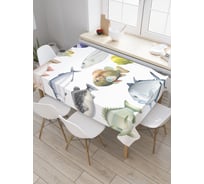 Прямоугольная скатерть JoyArty Рыбная компания из сатена tc_20590_120x145