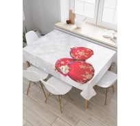 Прямоугольная скатерть JoyArty Заснеженные игрушки из сатена tc_20293_120x145