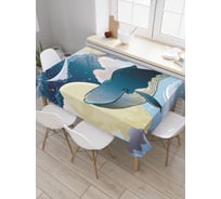 Прямоугольная скатерть JoyArty Кит в лунном море из сатена tc_23174_120x145
