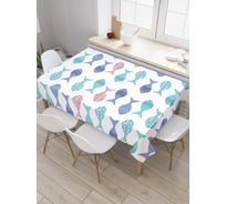 Прямоугольная скатерть JoyArty Рыбный карнавал из сатена tc_5330_120x145