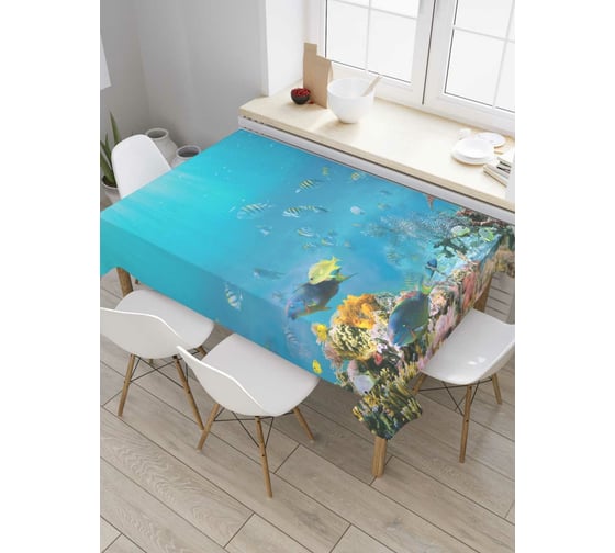 Прямоугольная скатерть JoyArty Морские сплетни из сатена tc_6867_120x145 1