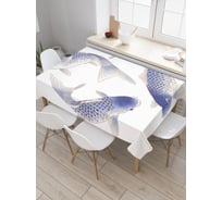 Прямоугольная скатерть JoyArty Рыбное танго из сатена tc_20566_120x145