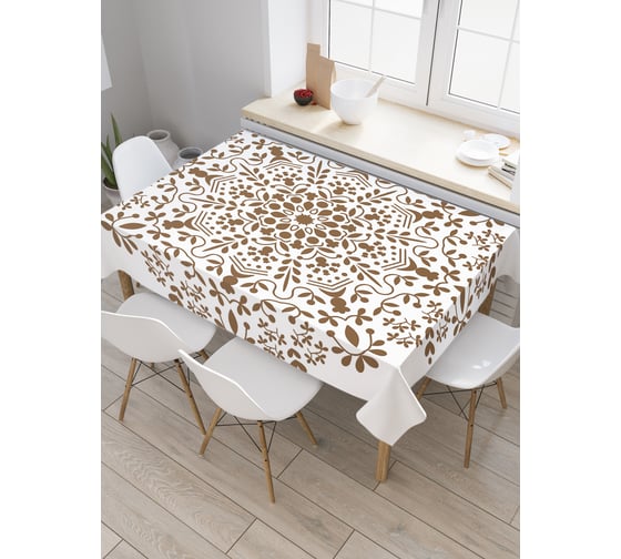 Прямоугольная скатерть JoyArty Коричневый орнамент из сатена tc_30150_120x145 1