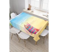 Прямоугольная скатерть JoyArty Корзина пляжника из сатена tc_28517_120x145