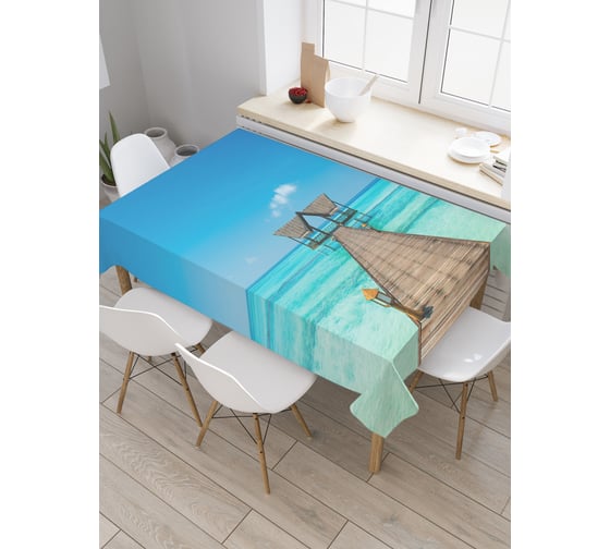 Прямоугольная скатерть JoyArty Морская беседка из сатена tc_19313_120x145 1