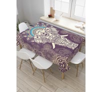 Прямоугольная скатерть JoyArty Мандала Слон из сатена tc_78044_120x145