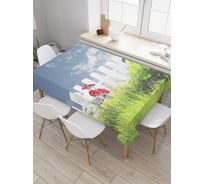 Прямоугольная скатерть JoyArty Деревенский сад из сатена tc_21624_120x145