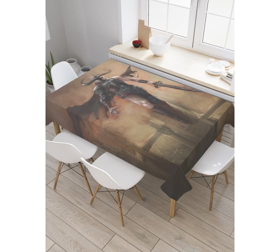 Прямоугольная скатерть JoyArty Могучий воин из сатена tc_19115_120x145 1