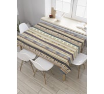 Прямоугольная скатерть JoyArty Полосы этнические из сатена tc_31679_120x145