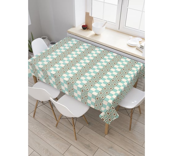 Прямоугольная скатерть JoyArty Клеточные полосы из сатена tc_23245_120x145 1