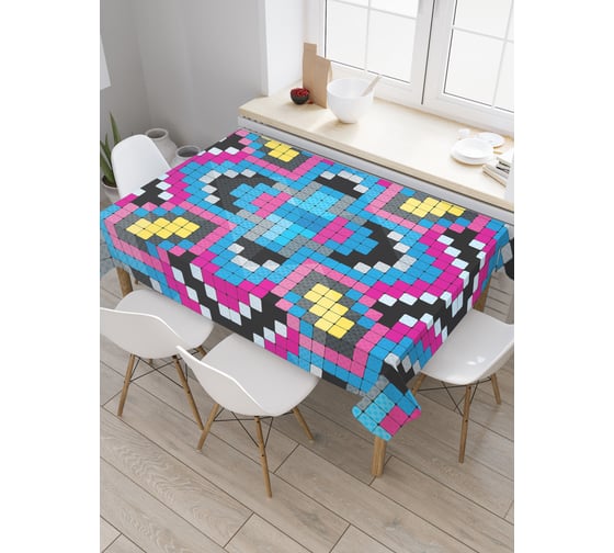 Прямоугольная скатерть JoyArty Композиция из квадратов из сатена tc_18659_120x145 1