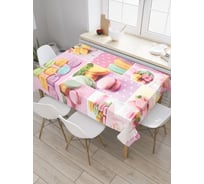 Прямоугольная скатерть JoyArty Коллаж макарон из сатена tc_29935_120x145