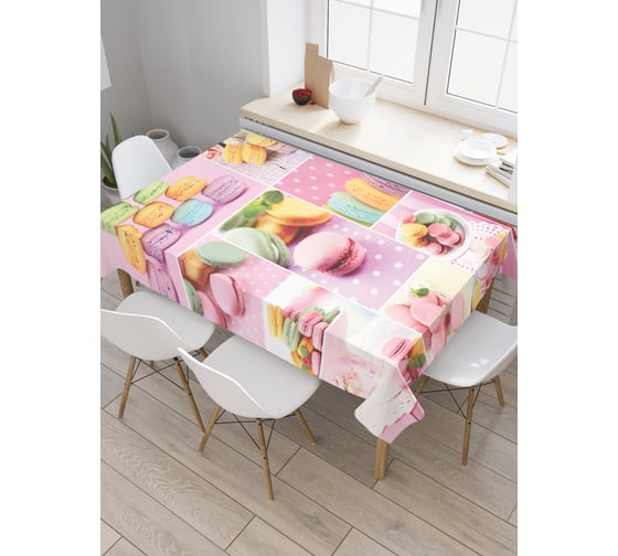 Прямоугольная скатерть JoyArty Коллаж макарон из сатена tc_29935_120x145 1
