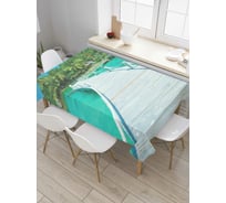 Прямоугольная скатерть JoyArty Мост у берега из сатена tc_6539_120x145