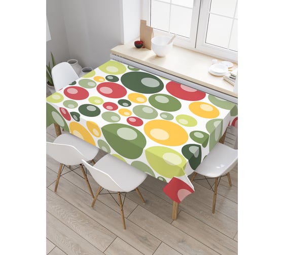 Прямоугольная скатерть JoyArty Концентрация шаров из сатена tc_30337_120x145 1