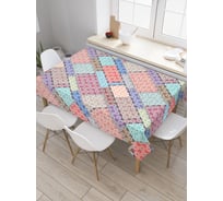 Прямоугольная скатерть JoyArty Комбинированные клетки из сатена tc_26096_120x145