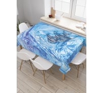 Прямоугольная скатерть JoyArty Морозные рыбы из сатена tc_19866_120x145