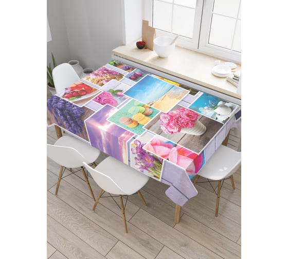 Прямоугольная скатерть JoyArty Коллаж фотографий из сатена tc_29938_120x145