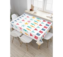 Прямоугольная скатерть JoyArty Морская символика из сатена tc_7228_120x145