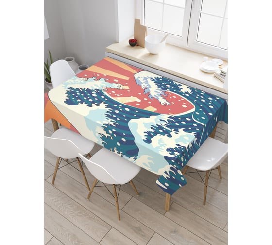 Прямоугольная скатерть JoyArty Водяной вал из сатена tc_37606_120x145 1