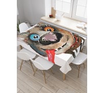 Прямоугольная скатерть JoyArty Дружелюбный пес из сатена tc_31462_120x145