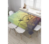 Прямоугольная скатерть JoyArty Птицы на ветках из сатена tc_33065_120x145