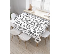 Прямоугольная скатерть JoyArty Спортивная атрибутика из сатена tc_36908_120x145