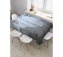 Прямоугольная скатерть JoyArty Дымка в лесу из сатена tc_31486_120x145