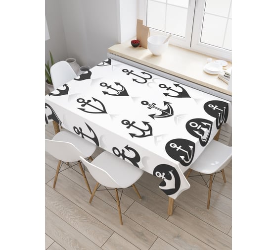 Прямоугольная скатерть JoyArty Стили якорей из сатена tc_2829_120x145 1