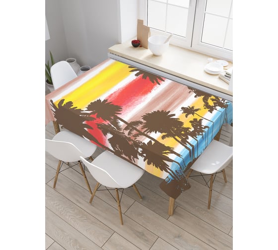 Прямоугольная скатерть JoyArty Гавайская радуга из сатена tc_2833_120x145 1