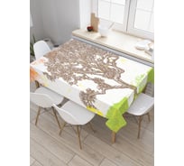 Прямоугольная скатерть JoyArty Дерево в красочной рамке из сатена tc_3515_120x145