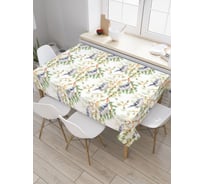 Прямоугольная скатерть JoyArty Птицы на ветке из сатена tc_185485_120x145