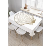 Прямоугольная скатерть JoyArty Зеленая ракушка из сатена tc_4822_120x145