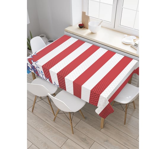 Прямоугольная скатерть JoyArty Разбросанные звезды на флаге из сатена tc_20698_120x145 1