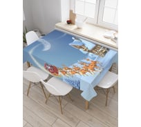 Прямоугольная скатерть JoyArty Прибытие Санты из сатена tc_18975_120x145