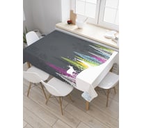 Прямоугольная скатерть JoyArty Радужный зимний лес из сатена tc_20017_120x145