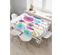 Прямоугольная скатерть JoyArty Радужные одуванчики из сатена tc_18364_120x145