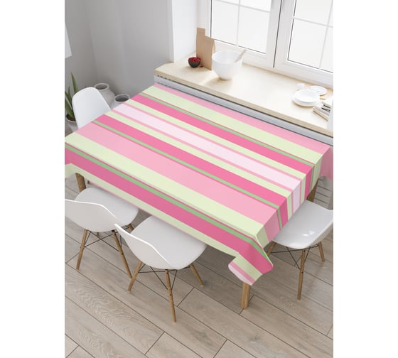 Прямоугольная скатерть JoyArty Полосатый уют из сатена tc_21529_120x145 1
