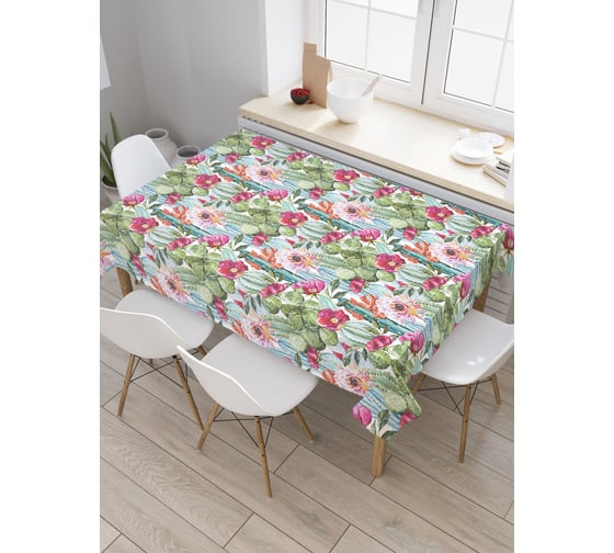 Прямоугольная скатерть JoyArty Поле с кактусами из сатена tc_26573_120x145 1