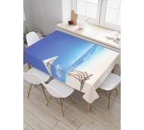 Прямоугольная скатерть JoyArty Посидим у моря из сатена tc_9385_120x145