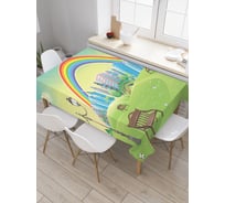 Прямоугольная скатерть JoyArty Радуга над городом из сатена tc_30779_120x145