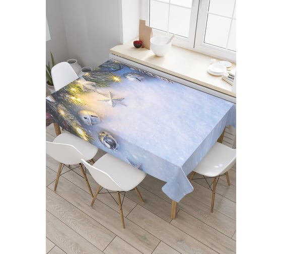 Прямоугольная скатерть JoyArty Праздничный снег из сатена tc_21489_120x145 1