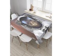 Прямоугольная скатерть JoyArty Полет в открытый космос из сатена tc_33503_120x145