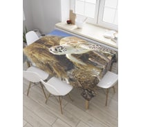 Прямоугольная скатерть JoyArty Пятнистая черепаха из сатена tc_35232_120x145