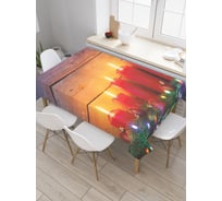 Прямоугольная скатерть JoyArty Праздничные свечи из сатена tc_21507_120x145