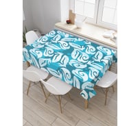 Прямоугольная скатерть JoyArty Разбросонные перья из сатена tc_31063_120x145